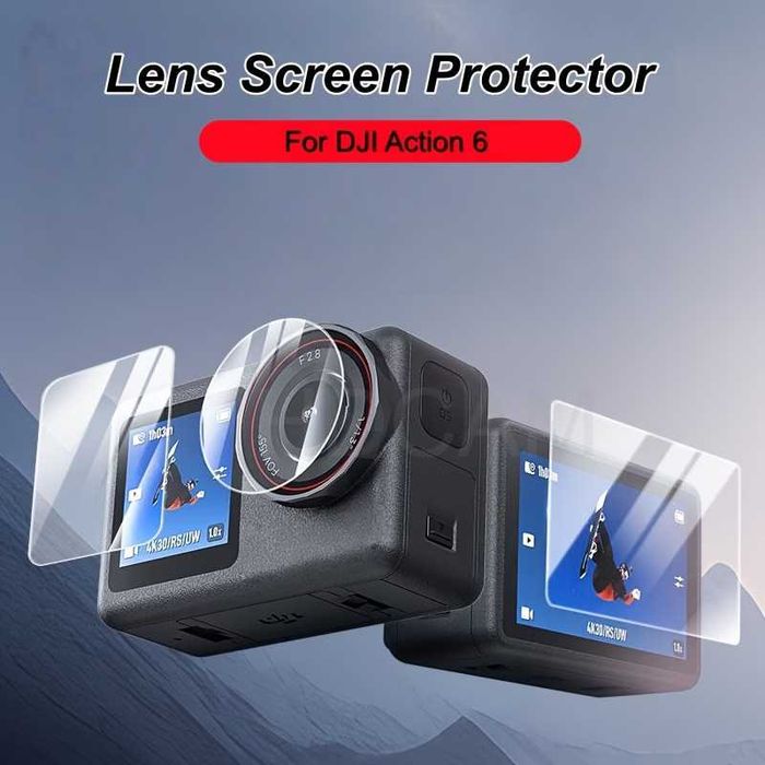 Силиконов калъф + 2 К-та Стъклени Протектори за DJI Osmo Action 6 Pro