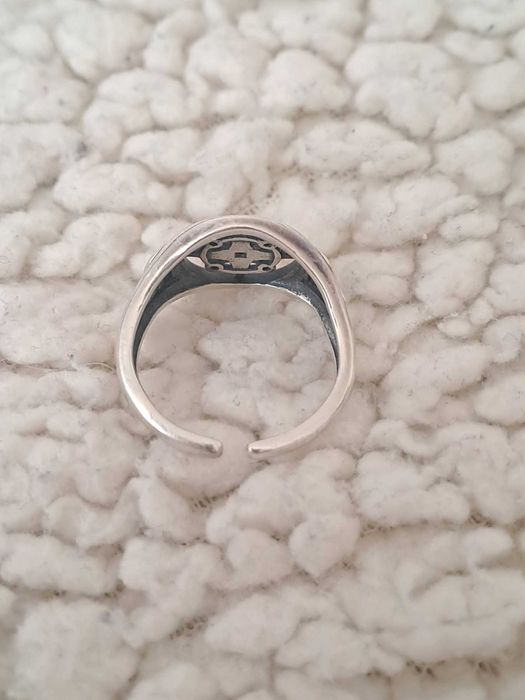 Сребърен пръстен S925 Компас с камъни и трикверта, универсален размер