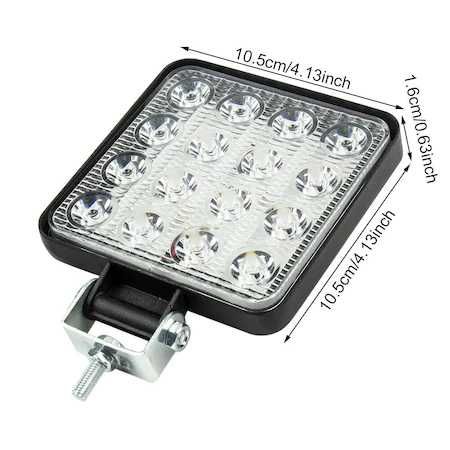 Proiector Auto 16 LED -uri, Offroad 48W 12V-24V, Patrat 3500 Lumeni