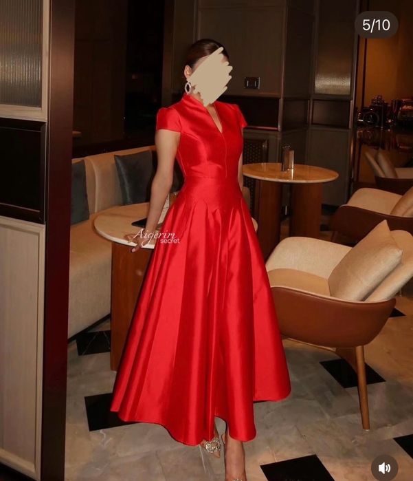 Платье красное вечернее 42-44