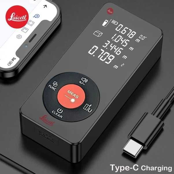 Лазерна Ролетка дигитален далекомер с дисплей 70м 100м 120м-  5 вида