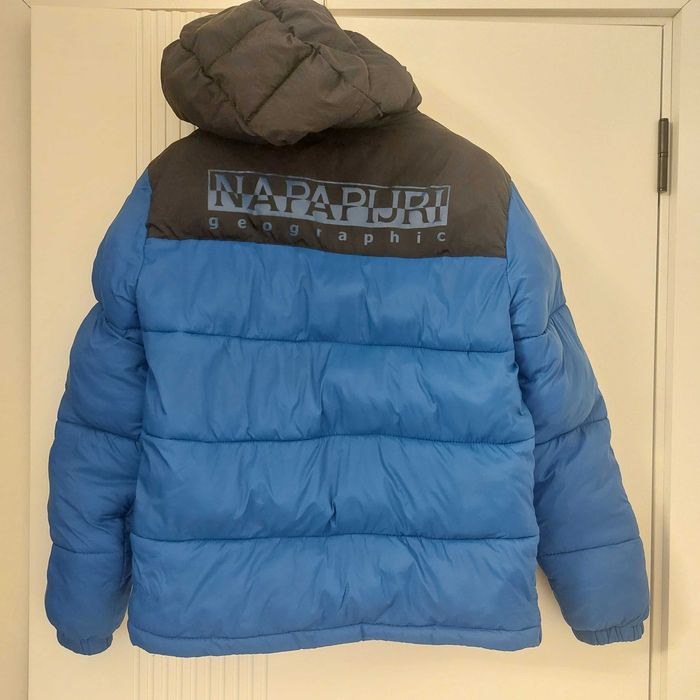 Geaca puffer Napapijri Geographic navy cu glugă (14 ani,162cm)