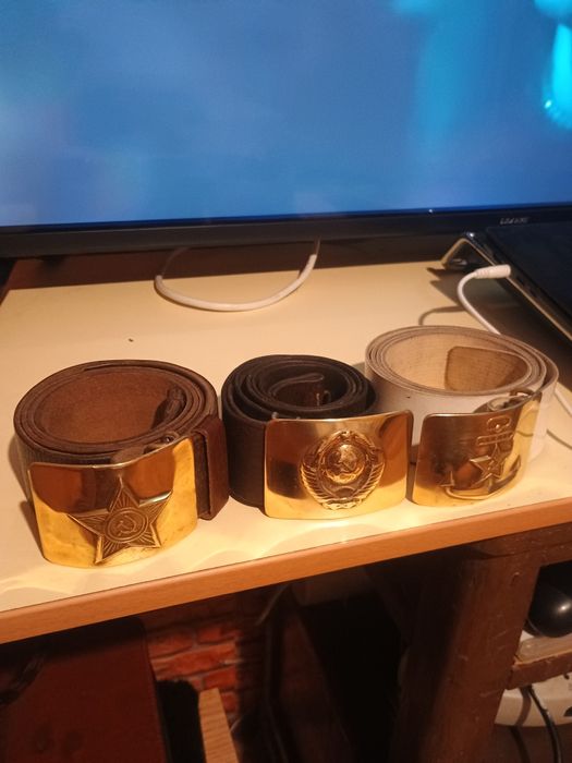 Кожаный солдатский ремень СССР