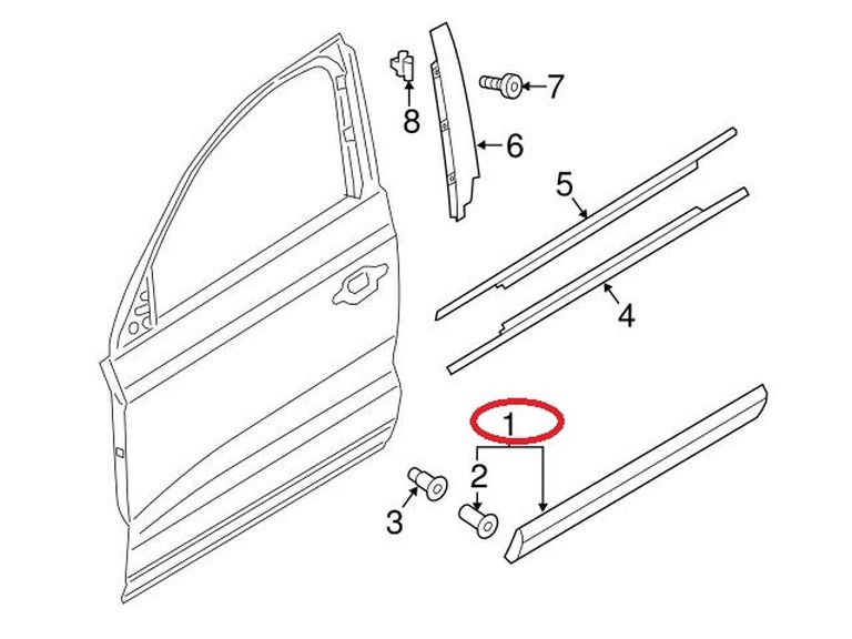 Bandou usa fata Audi Q3 (8U), 06.2011-02.2015, partea stanga/dreapta, grunduit, gri; usa fata