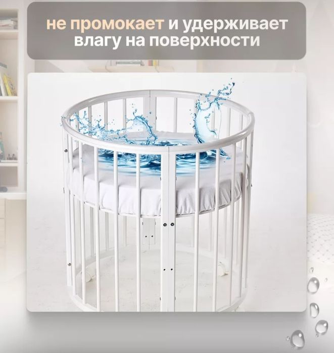 Матрас круглый + наматрасник + простынь.