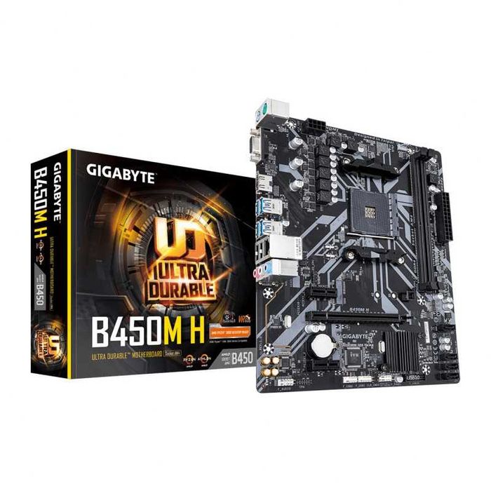 kit AM4 3600 tray+ Gigabyte B450M H rev.1.2 ryzen 5000 ready sigilata