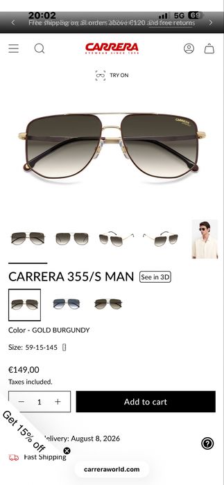 Carrera 355/S RHLQ3 Polarized мъжки слънчеви очила нови поляризирани