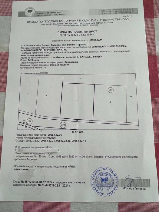 Продавам 2 панорамни парцела (овощни градини) до Конна база АРБАНАСИ – 5.9 €/м²