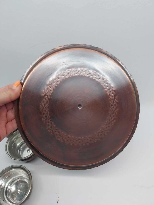 Сервиз от мед, Поднос, Джезве и две чаши за кафе