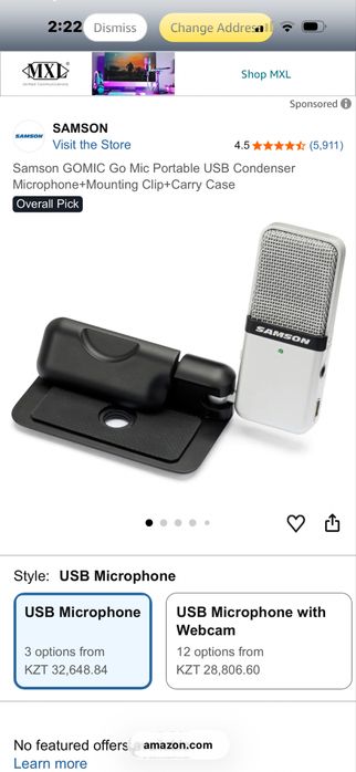 микрофон samson go mic