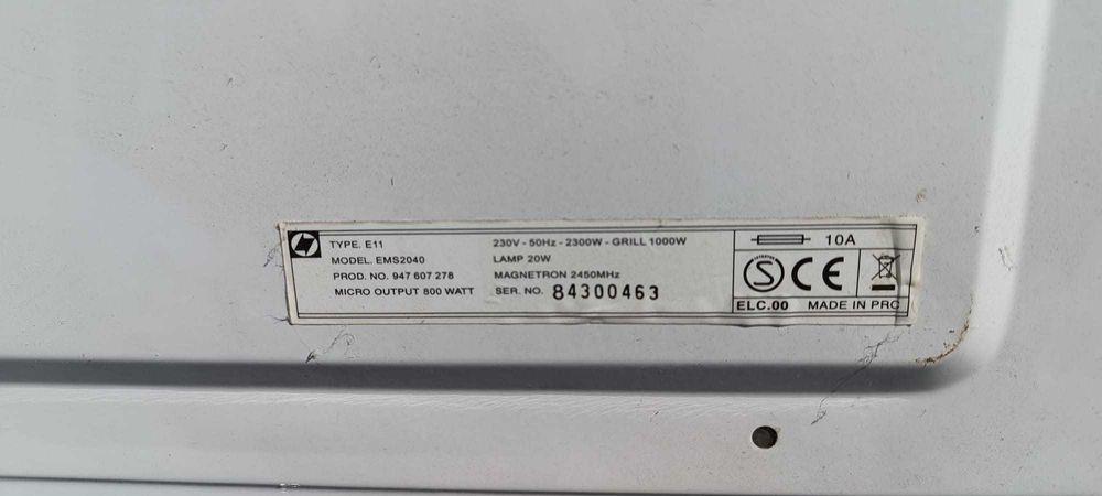 Piese funcționale Cuptor microunde Electrolux EMS 2040 (tip E11)