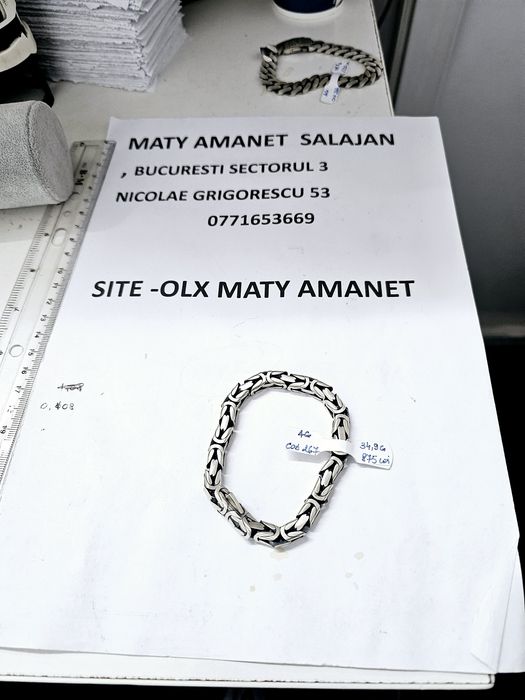 Vand bratara din argint 925 34.9 g cod 267