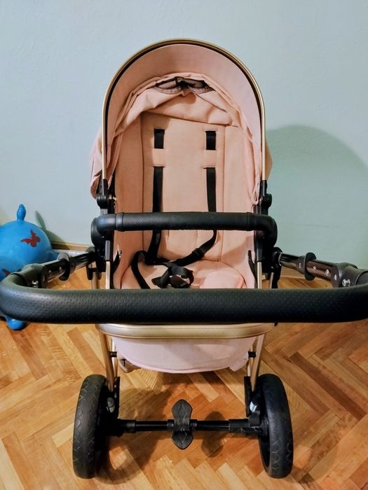 Комбинирана бебешка количка 2 в 1 Moni - Florence, розова