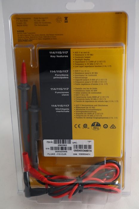 FLUKE 115 професионален цифров мултиметър, мултицет, Германия