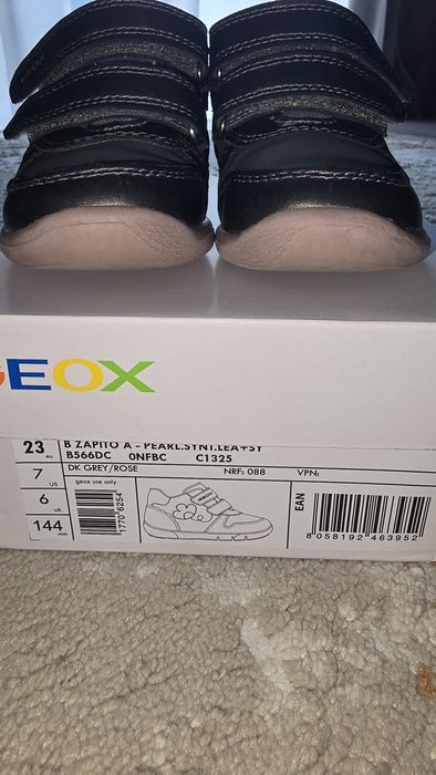 Pantofi copii fete din material sintetic Geox, Gri - B566DC_0NFBC_C1325