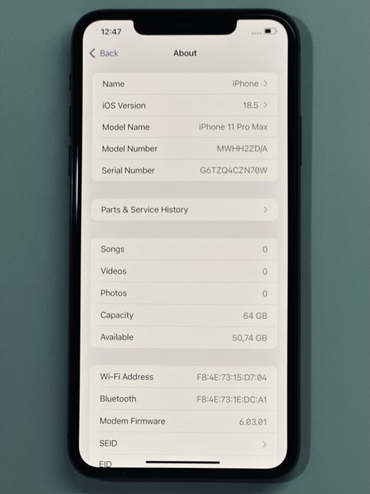 iPhone 11 ProMax Green 94% battery
