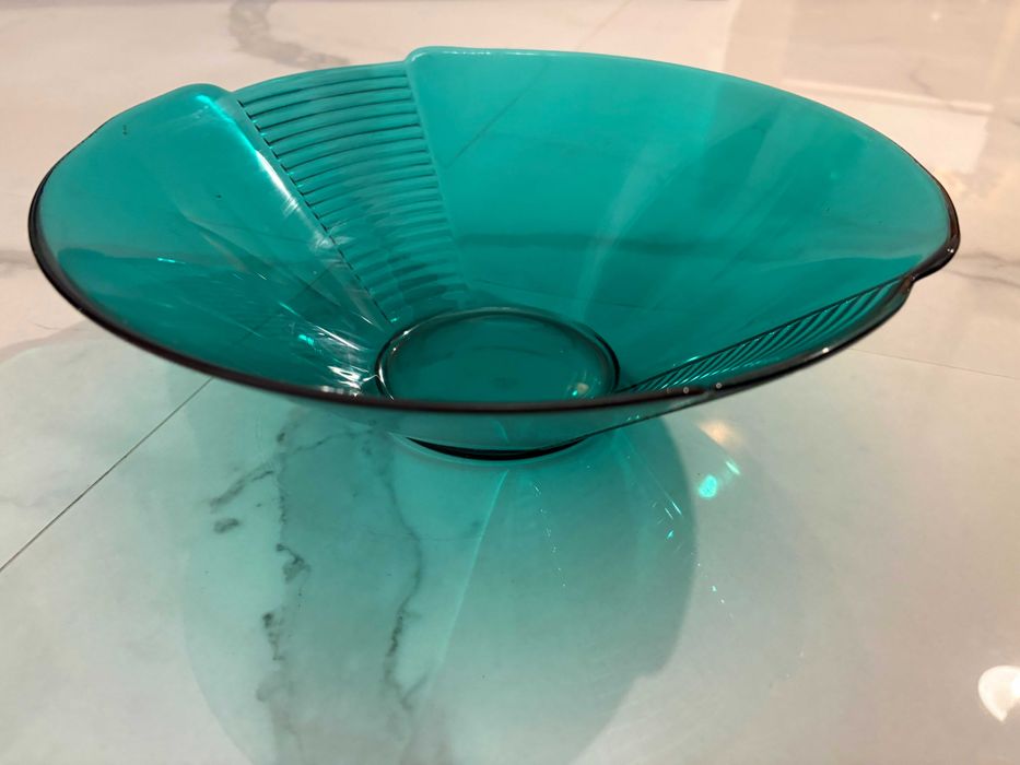 Bol mare turcoaz verde smarald stil Memphis design Italia anii 1980 stare ca nou