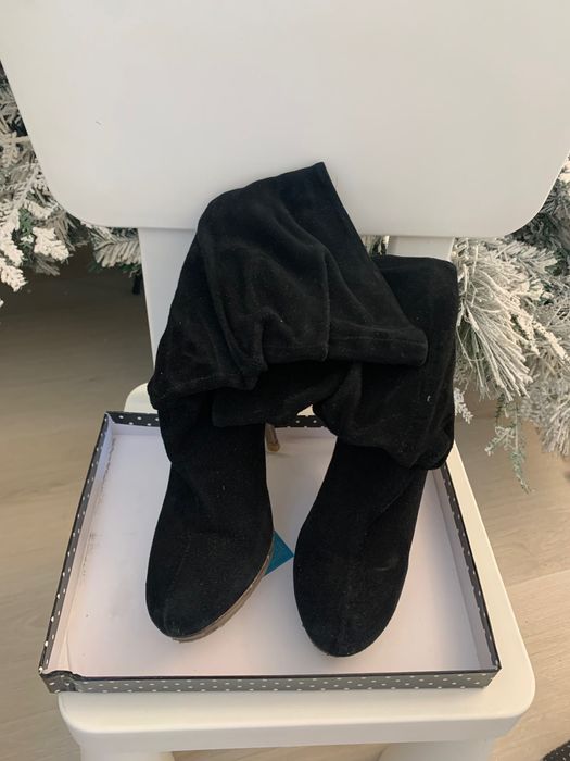 Сапоги зимние замшевые