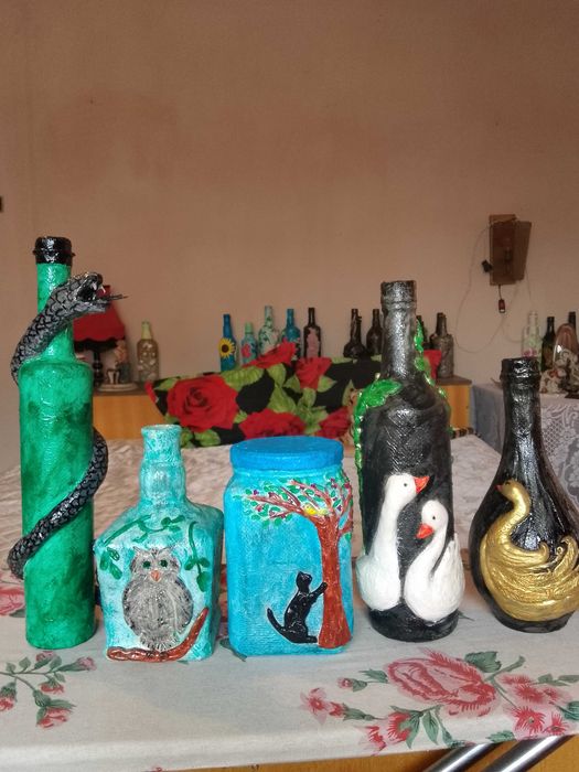 Ръчно декорирани бутилки-шишета