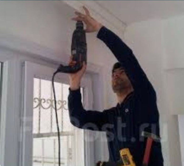 Не дорого. Муж на час. Установка гардин, карниз, люстр полок Документ