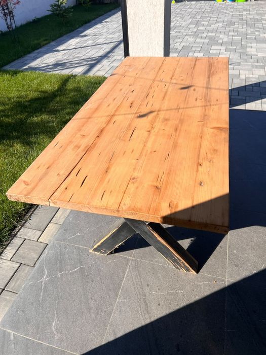 Vând masa de lemn 180x87 h86, 800 lei. Ridicare din Domnești Ilfov.