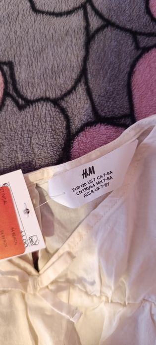 Bluză cotton pentru fetițe H&M, mărimea 128 (7–8 ani