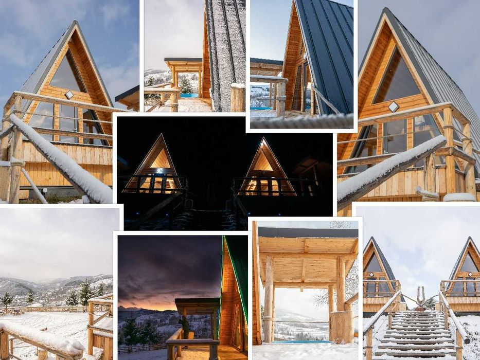 Cabane A frame -ciubăr - foisor - Liber de Crăciun