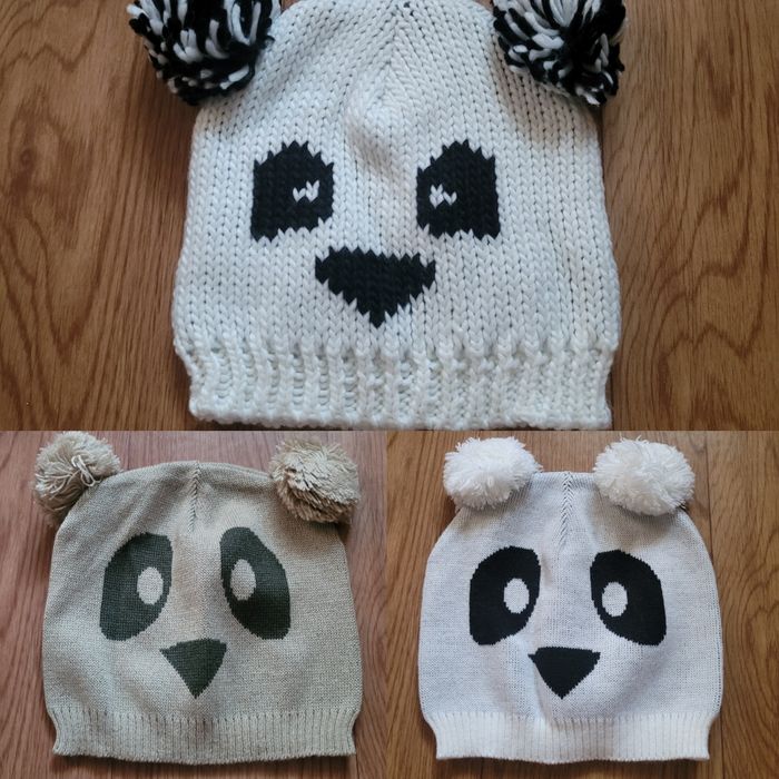 Шапки вязанные "Панда"