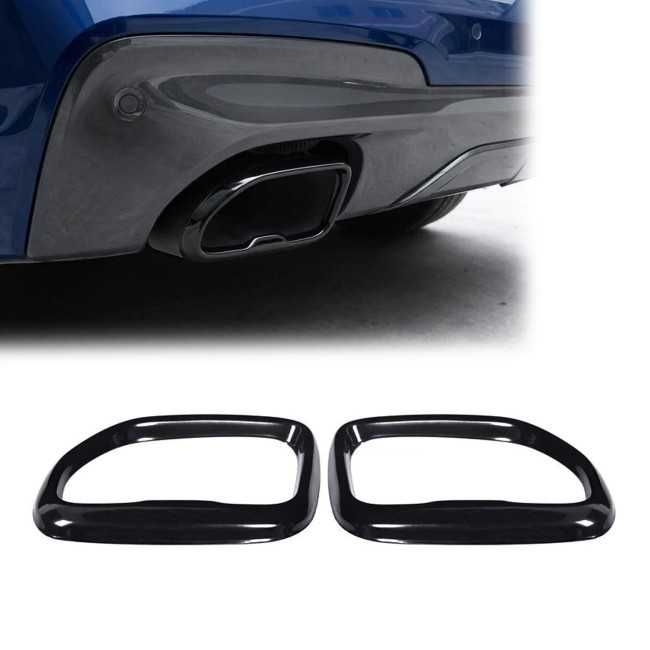 Ornamente Evacuari Tobe BMW X3 G01 X4 G02, Atasamente Evacuare Tips Tipsuri, Negru Lucios