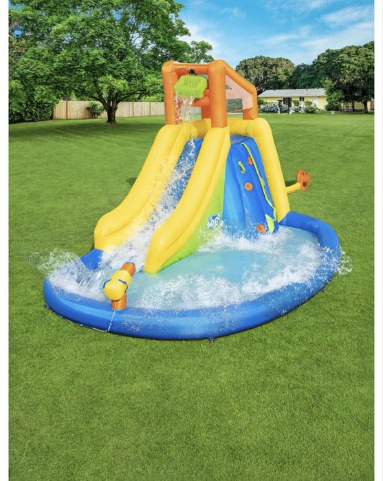 Tobogan gonflabil cu apa - Centru de joaca copii, Bestway Mega, gonflabil, PVC, 435 x 286 x 267 cm
