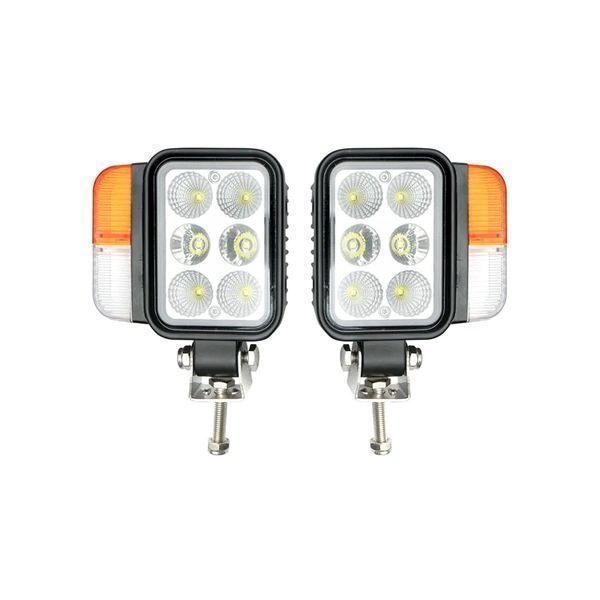 Комплект универсални фарове за трактори, ляв и десен, с led 10-80v, цв