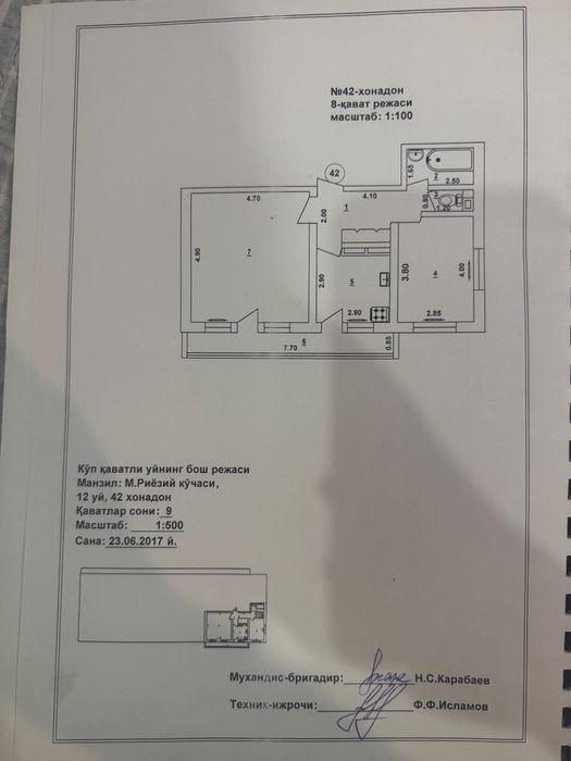 Срочно продается 2 х комнатная квартира М.Риёзий ориентир Ретро кафе