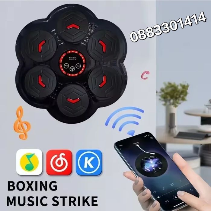 Бокс машина музикална със светлина , 6 мишени, ръкавици