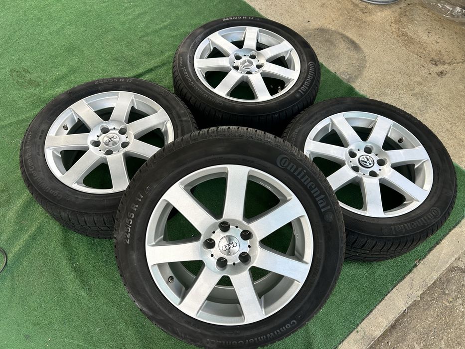 5х112 177,5j ET 28 за audi mercedes vw skoda seat със зимни гуми continental 225 55 17