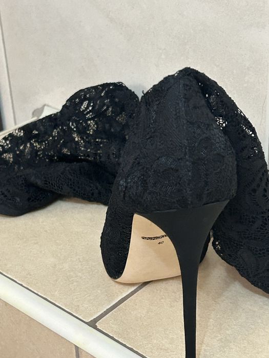 Cizme peste genunchi din dantela elastica Dolce&Gabbana