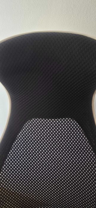 Работен стол Mistik Black, дамаска и меш, черно и бяло, с механизъм