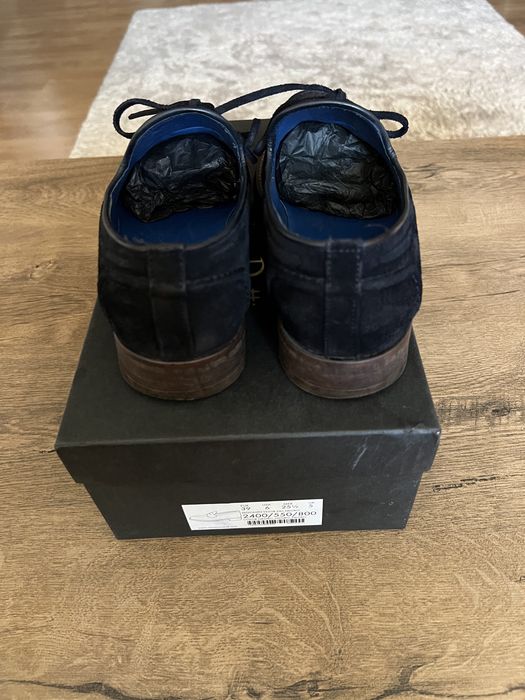 Loafers piele intoarsă Massimo Dutti bleumarin