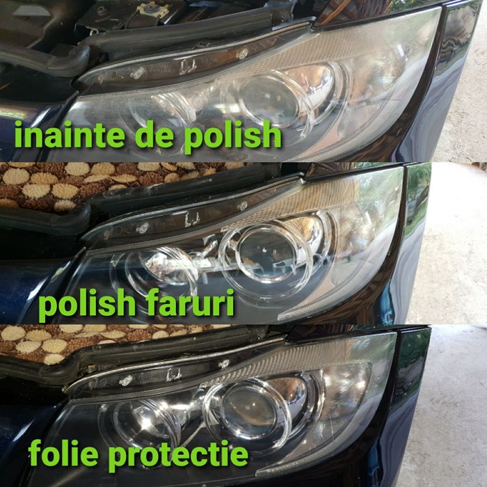 Polish faruri + folie protectie ppf