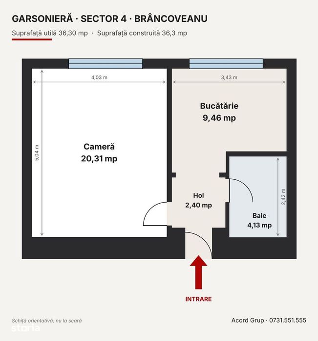 Garsonieră XL , Metrou Brâncoveanu, la 5 minute.