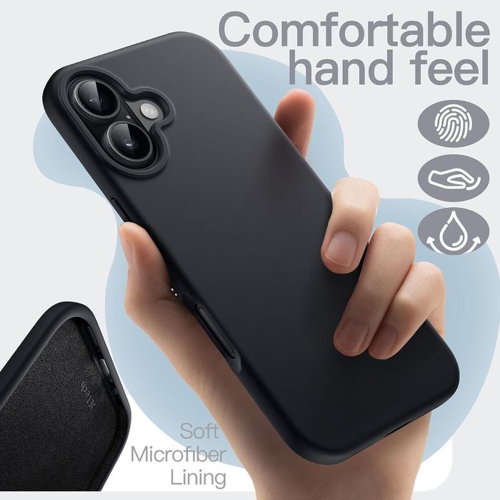 Матов силиконов кейс за apple iphone 17 - черен
