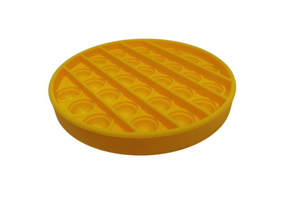 Jucarie antistres, Pop it, silicon, 13 cm, galben