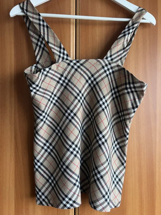 Bluza cu bretele in carouri mici