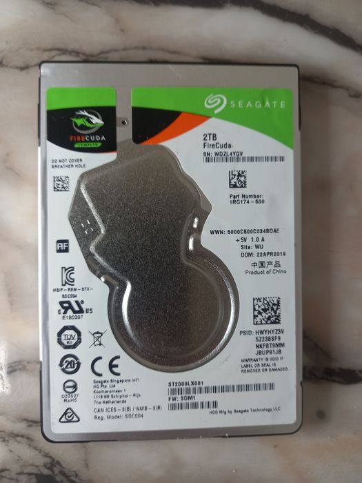 Хард диск за лаптоп 2TB Seagate FireCuda  HDD, 5400 rpm, 128 MB
