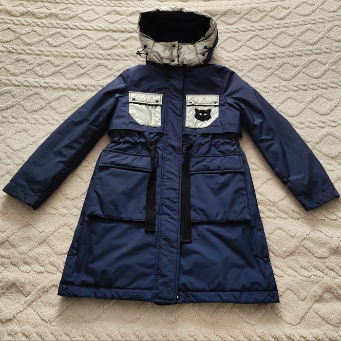 Демисезонное пальто до 10 лет, шапка и снуд в подарок