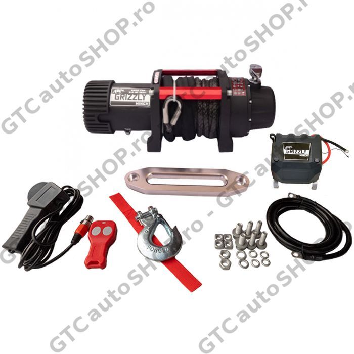 troliu grizzly winch 8500 cablu sintetic