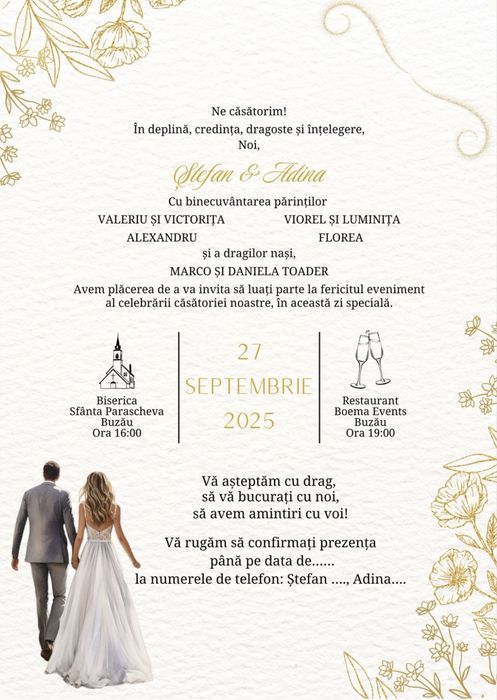 Invitatii nunta la 1 leu