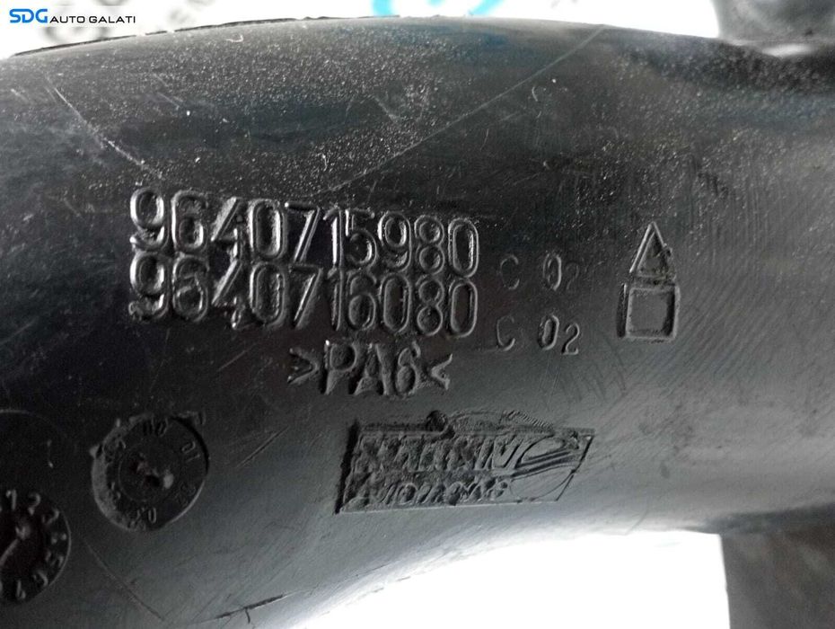 Furtun Conducta Tub Tubulatura Presiune Aer Turbo Turbina Turbosuflanta Intercooler Peugeot 607 2.0 D 1999 - 2008 Cod 9640715980 9640716080 [M4646]