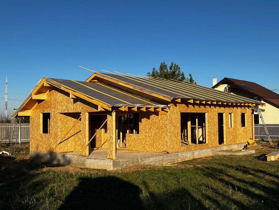 Casa, Cabana stil A-Frame, Foisoare si Terase din structura de lemn