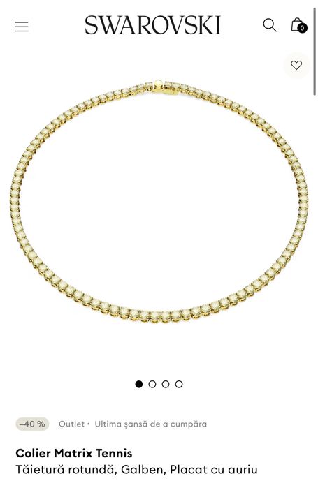 Set Colier si bratara Swarovski matrix tennis gold