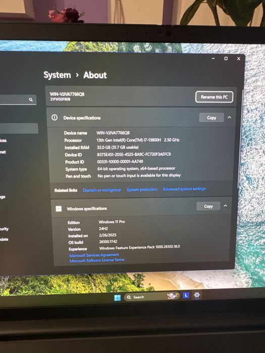 Laptop Workstation Lenovo P1 gen 6 i7 Rtx 32 gb ddr5 dock